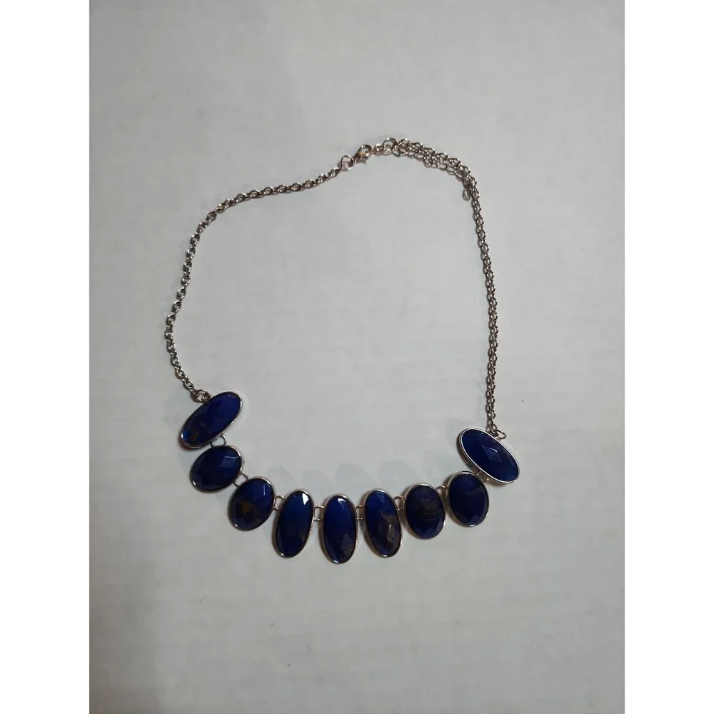 Paparazzi Elliptical Episode Blue Stone Silver Necklace - NWT Statement